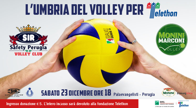 DOMANI TUTTI AL PALAEVANGELISTI PER “L’UMBRIA DEL VOLLEY PER TELETHON”! DOMANI TUTTI AL PALAEVANGELISTI PER “L’UMBRIA DEL VOLLEY PER TELETHON”!