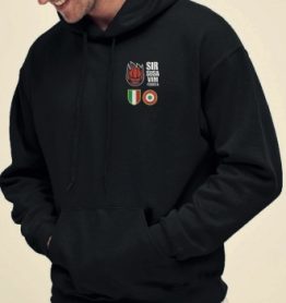 FELPA NERA GIROCOLLO CON CAPPUCCIO - SIR SUSA VIM PERUGIA